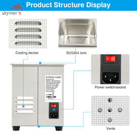 스테인리스 탱크에 저잡음 보석 Benchtop 초음파 세탁기술자 60W 40KHz