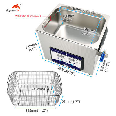 초음파인 스키맨 실험실 도구는 200W 히터로 목욕하고, 2.85 갤런을 바구니에 넣습니다